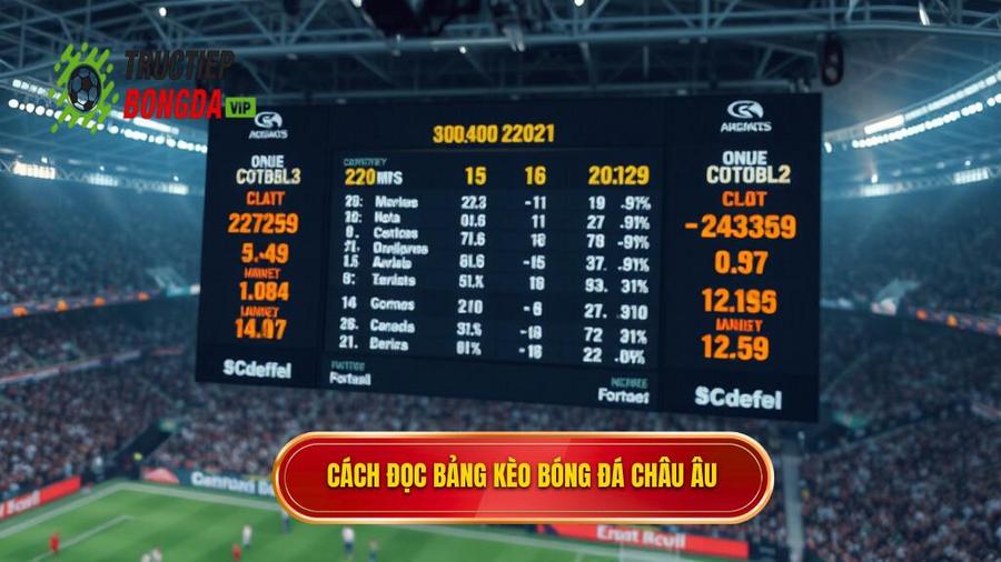 3. Cách đọc bảng tỷ lệ Kèo bóng đá Châu Âu chi tiết